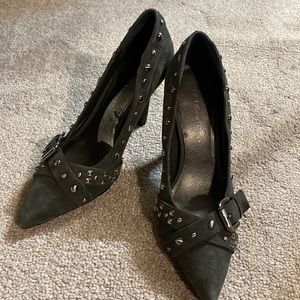 BCBGeneration blue gray suede heels - size 5.5